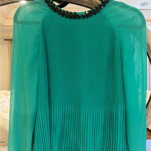 Ted Baker Teal Blouse with Embellished Neckline